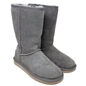 Koolaburra Koola Short By UGG Womens Gray Suede Winter Sheep Fur Boots Boho Sz 5